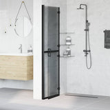 Walk-In Shower Wall Folding Black 120 x 6.5 x 190 cm 42017968