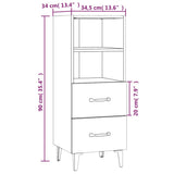 Sideboard White 34.5x34x90 cm Engineered Wood 812366