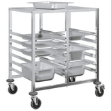 Tray Trolley with 12 GN Containers 75x55x87 cm Stainless Steel 4108074