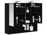 Bathroom Mirror Cabinet with Shelf Black Oak 60 x 14.5 x 70 cm 889192
