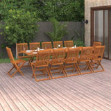 ZNTS 13 Piece Garden Dining Set 280x90x75 cm Solid Wood Acacia 3086993