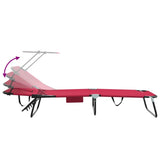 Folding Sun Lounger Folding Red 190 x 57 x 81 cm Oxford 42003130
