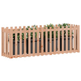 Garden Raised Bed with Fence Design 200x50x70 cm Solid Wood Douglas 832515