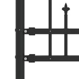 Garden Fence with Spear Top Black 240x125 cm Powder-coated Steel 151086