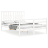 Bed Frame without Mattress White 140x200 cm Solid Wood 3194312