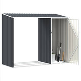 Garden Firewood Shed Anthracite 245x98x159 cm Galvanised Steel 46295