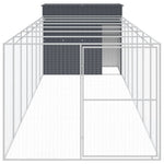 Dog House with Run Anthracite 214x865x181 cm Galvanised Steel 3189122