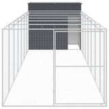 Dog House with Run Anthracite 214x865x181 cm Galvanised Steel 3189122