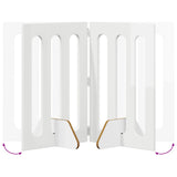 Folding Pet Fence 4 pcs High Gloss White 201 x 38 x 70 cm 8005962