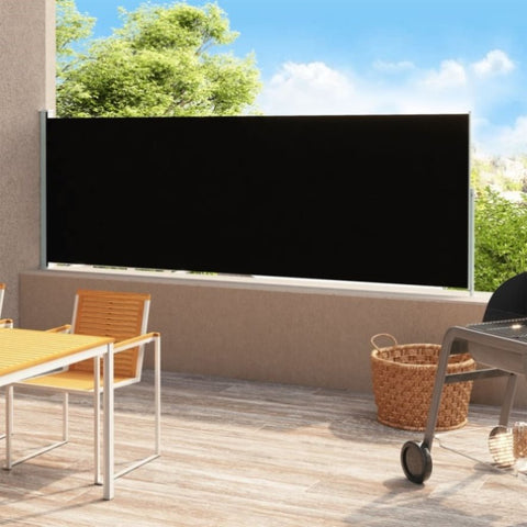 ZNTS Patio Retractable Side Awning 180x500 cm Black 313405