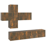 7 Piece TV Cabinet Set Smoked Oak Engineered Wood 3114507