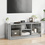 TV Cabinet with Glass Doors Grey Sonoma 102x37x42 cm 836376