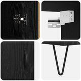Highboard 2 pcs Black Oak Engineered Wood and Glass 3416112