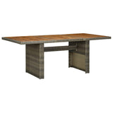 Garden Table Brown Poly Rattan and Solid Acacia Wood 313314
