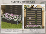 34 x 69.5cm Garden Planter Box, with Back Trellis, Black T3398P323953