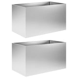 Garden Planter 2 pcs Silver 80 x 50 x 50 cm Galvanised Steel 8005271