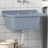 Sink Washbasin for Wall Mounting Grey 60x40x28 cm Resin 4002798