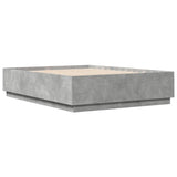 Bed Frame with LED without Mattress Concrete Grey 150x200 cm King Size 3209607