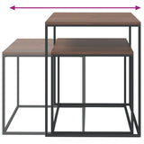 Coffee Table Set 2 pcs Engineered Wood and Metal 343112