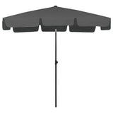 Beach Parasol Anthracite Polyester Large UV-resistant materials 314729