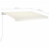 Manual Retractable Awning 350x250 cm Cream 3068877