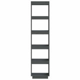 810856 Book Cabinet/Room Divider Grey 40x35x167 cm Solid Wood Pine