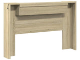 Storage Headboard with LED Sonoma Oak Engineered Wood 3418663