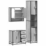 3 Piece Bathroom Furniture Set Grey Sonoma Engineered Wood 3301108