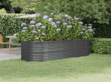 Garden Raised Bed Galvanised Steel 224x80x68 cm Anthracite 318956