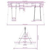 Outdoor Swing Set with Swing, Trapeze, Nest Swing 3283616