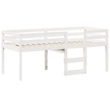 High Sleeper Bed without Mattress White 75x190 cm Small Single Solid Wood Pine 3282020