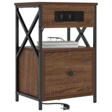 Bedside Cabinet Brown Oak 40 x 31 x 60 cm Engineered Wood 859498