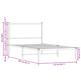 Metal Bed Frame without Mattress Smoked Oak 107x203 cm 4007663