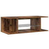 TV Cabinet with LED Lights Old Wood 90x39x30 cm Engineered Wood 856325