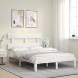 Bed Frame without Mattress White Small Double Solid Wood Pine 3193502