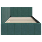 Corner Bed Frame with Headboard Dark green 100 x 200 cm Velvet 42016319