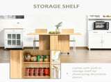 Folding Dining Table, Drop Leaf Table for Small Spaces, Foldable Rectangular Tabletop with Storage T3398P378092