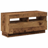 TV Cabinet with LED Lights Old Wood 80x35x40 cm Engineered Wood 856357