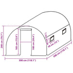 Greenhouse Replacement Cover 300x300x200 cm Green 316429