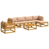 Sofa Set 7 pcs Natural Solid Acacia Wood 3417282