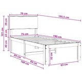 Single Bed Frame with Headboard ROSTOCK White 75 x 190 cm 903313