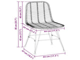 Dining Chair 2 pcs Rattan and Iron Black 44.5 x 54.5 x 85 cm 42011551