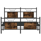 Bed Frame without Mattress Smoked Oak 140x190 cm Engineered Wood 4106761
