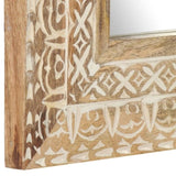 Hand-Carved Mirror 50x50x2.6 cm Solid Mango Wood 321644