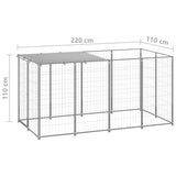 Dog Kennel Silver 2.42 m Steel 3082202