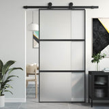 Sliding Door Black 102.5x205 cm Tempered Glass and Aluminium 155200