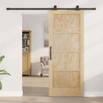 Sliding Door Manual ORKDAL Natural and black 83 x 202 cm 3333476