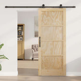 Sliding Door Manual ORKDAL Natural and black 83 x 202 cm 3333476