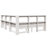 Bookcase Bed without Mattress White 160x200 cm Solid Wood Pine 3324312