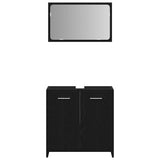 Bathroom Cabinet with Mirror Black Oak Engineered Wood 862014